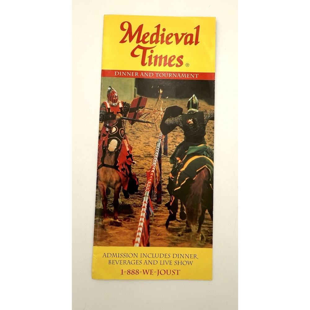 Vintage Medieval Times Dinner Tournament Brochure Jousting Knights Ephemera